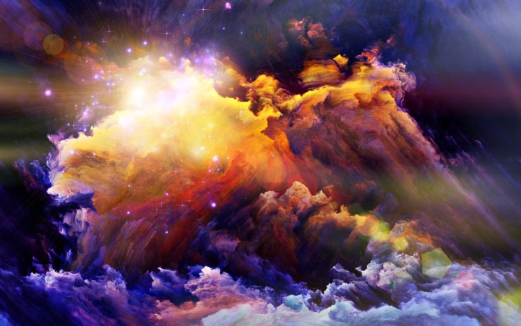space, Stars, Nebula, Sci fi, Fantasy, Artwork, Painting HD Wallpaper Desktop Background