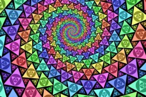 spiral, Psychedelic, Rainbows, Trippy, Colors, Triangles