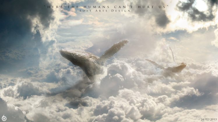 clouds, Fantasy, Art, Hurt, Whales, Digital, Art, Can, Skies, Here, Humans, Humpback, Whales HD Wallpaper Desktop Background