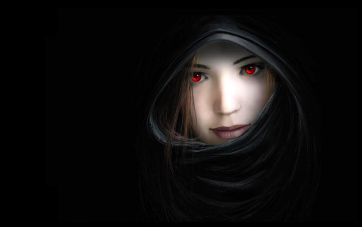 women, Dark, Mouth, Red, Eyes, Artwork, Noses, Hooded, Witches, Black, Background, 2560×1600, Wallpaper, Abstract, Arts, Hd HD Wallpaper Desktop Background