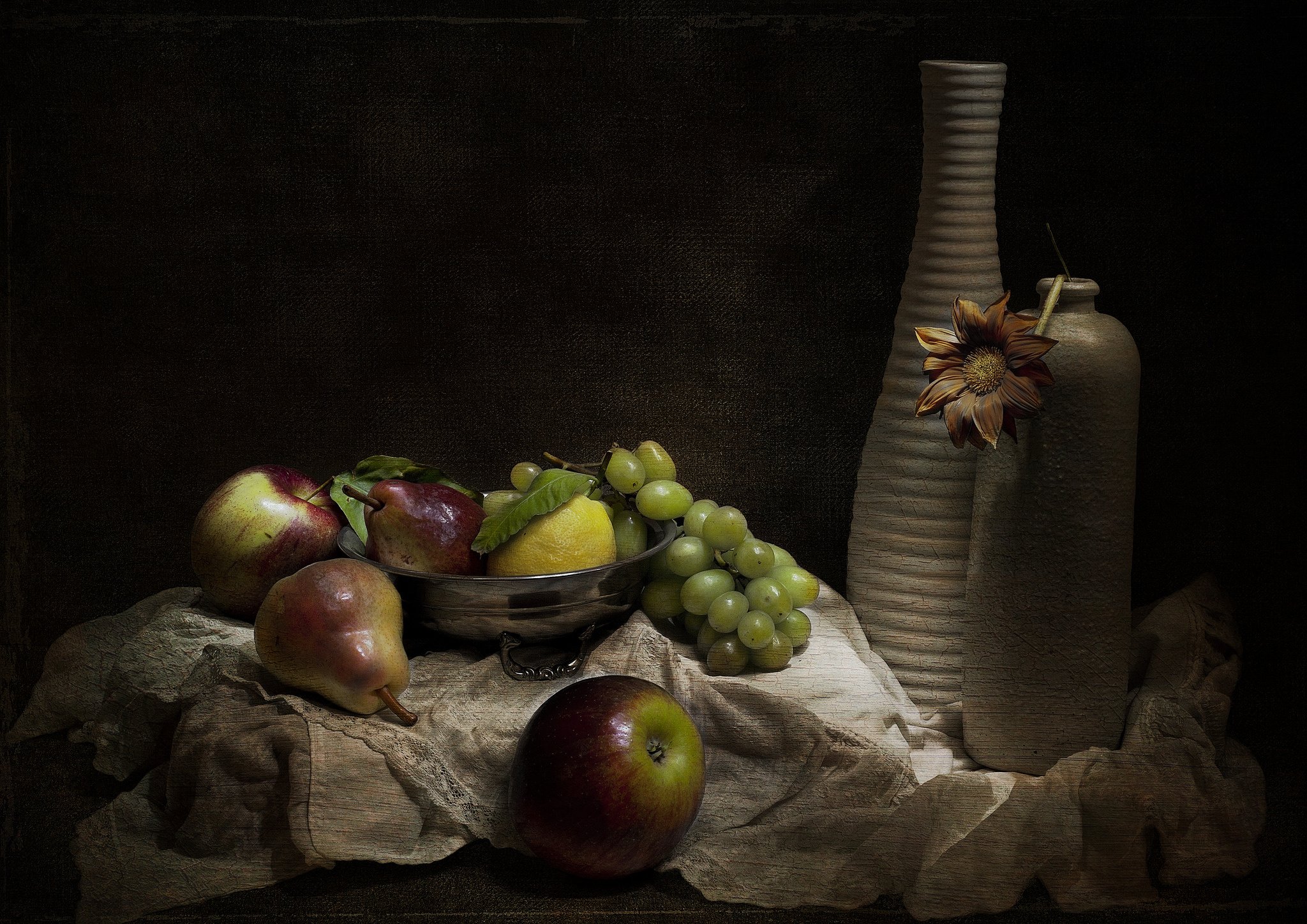 style, Still, Life, Vintage, Fruit, Painting, Art