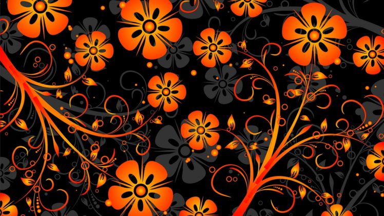 orange, Flowers, Texture, Vector, Abstract HD Wallpaper Desktop Background