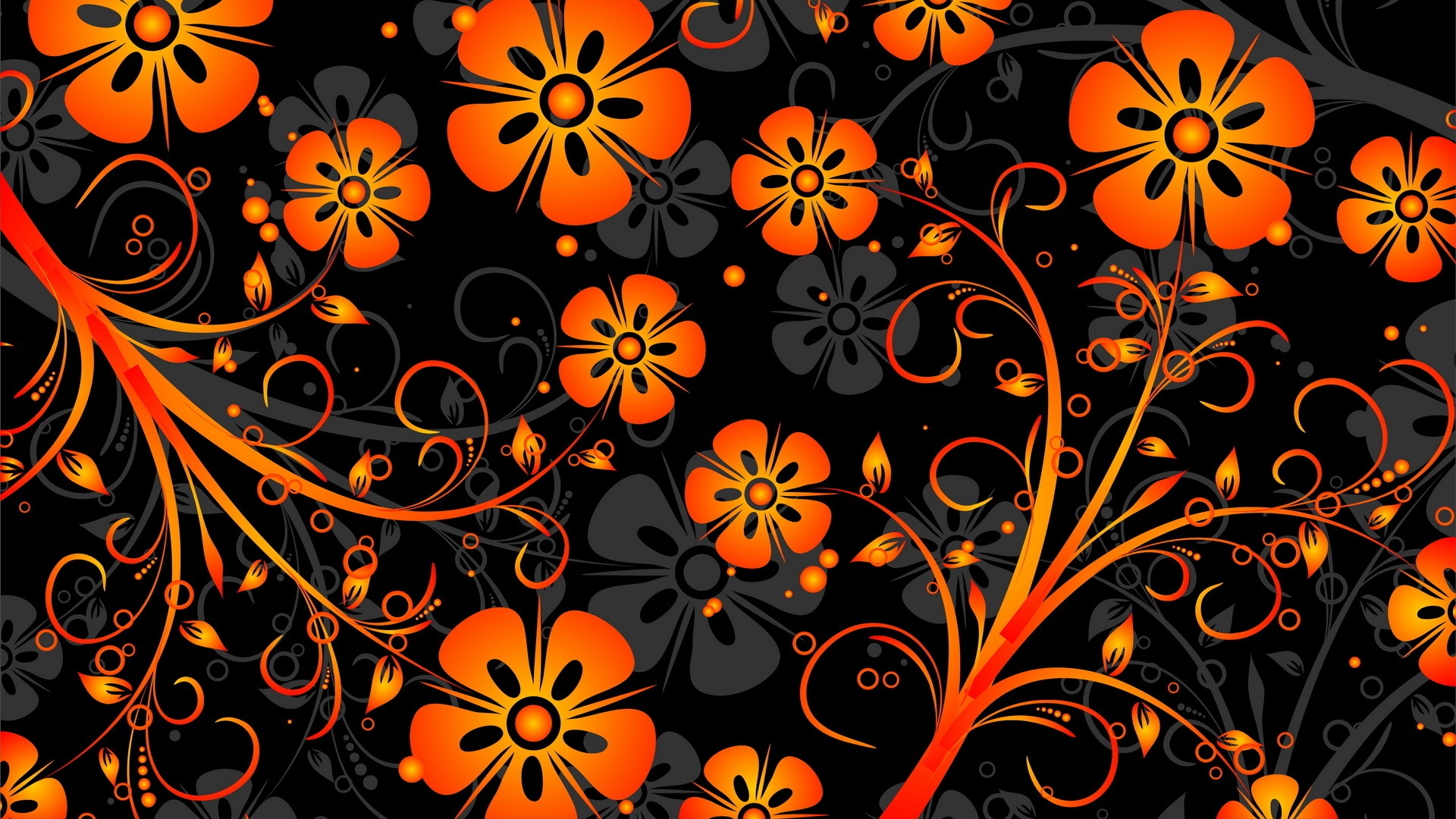 orange, Flowers, Texture, Vector, Abstract Wallpaper