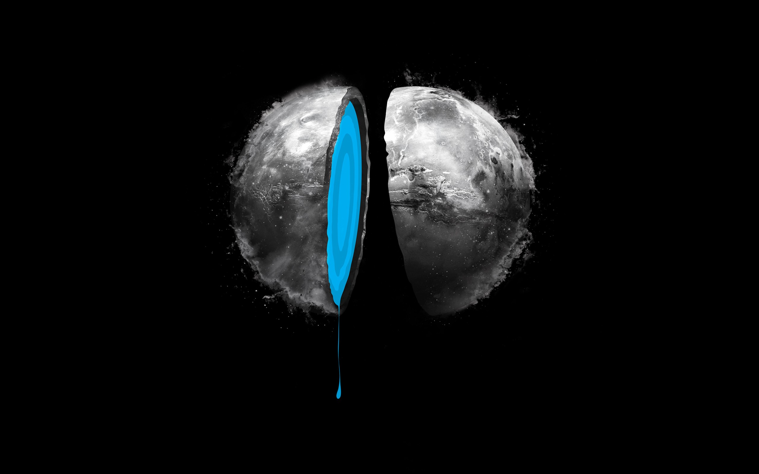 the, Planet, Split, In, Half Wallpaper