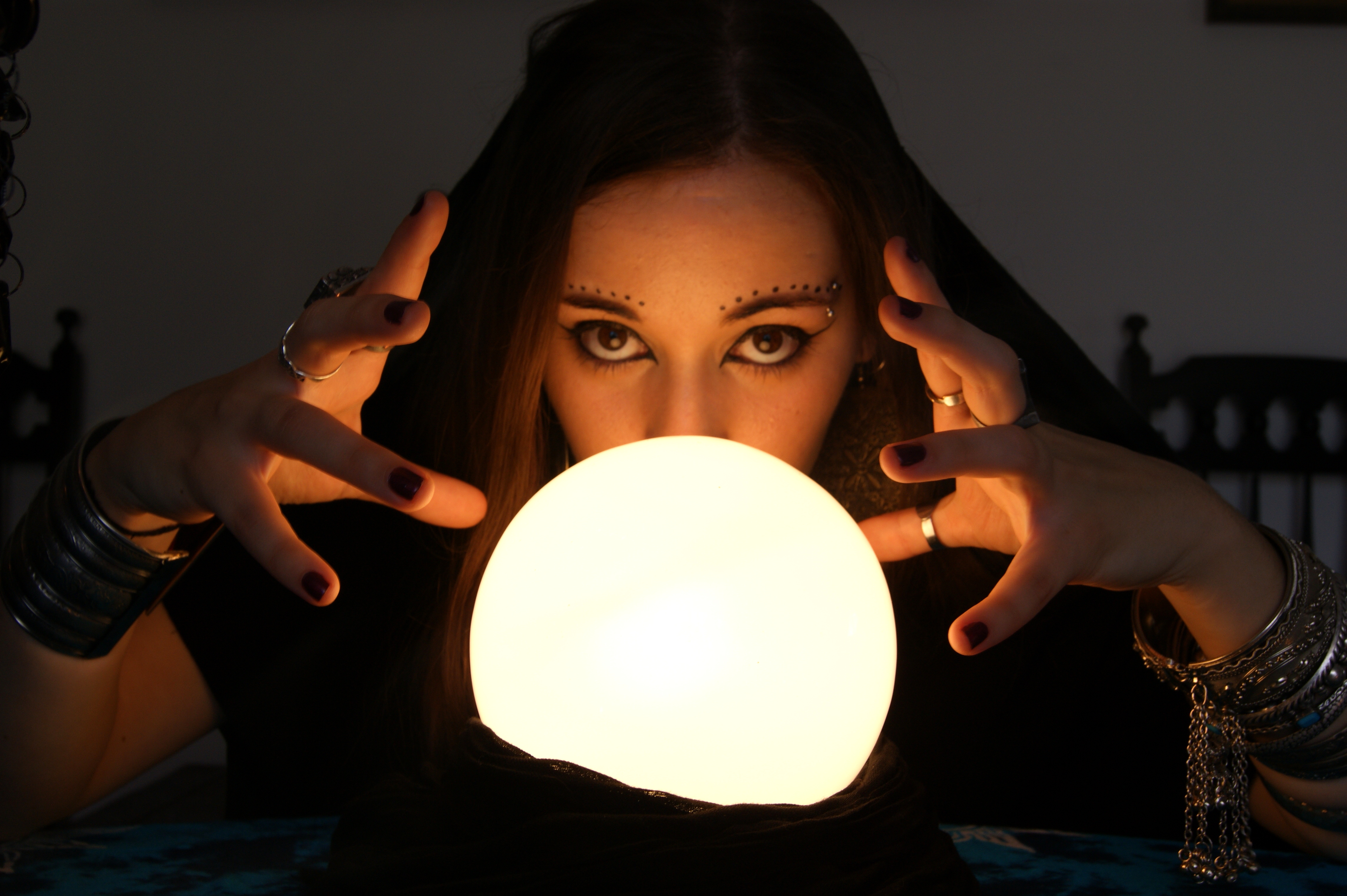 fortune, Teller, Witch, Occult, Crystal, Ball, Fantasy, Women, Females, Face Wallpaper