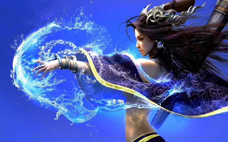 witch, Fantasy, Art, Asian, Oriental, Magic, Spell, Women, Females, Girls HD Wallpaper Desktop Background