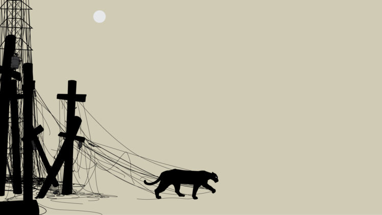 panther, Power, Lines, Wires, Mood, Cats, Vector HD Wallpaper Desktop Background