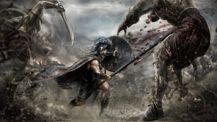 spartan,  , Fantasy, Art, Battles HD Wallpaper Desktop Background
