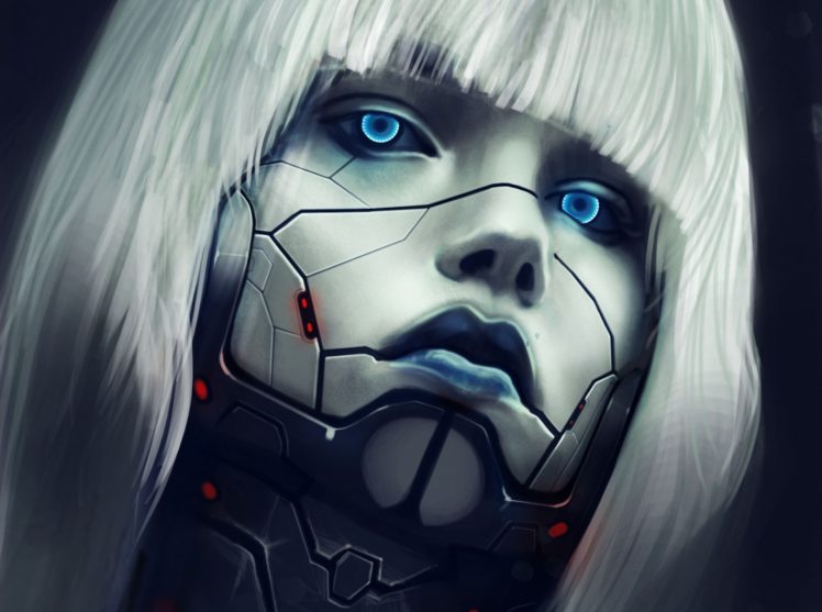 eyes, Robot, Face, Blonde, Girl, Hair, Sci fi, Cyborg, Women, Females, Face, Eyes HD Wallpaper Desktop Background