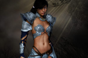 dark, Forest, Freckles, Belts, Girl, Armor, 3d, Women, Females, Babes, Sexy