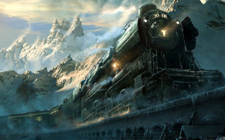 train, Travel, Fantasy, Snow, Mountain, Amazing, Sunlight HD Wallpaper Desktop Background