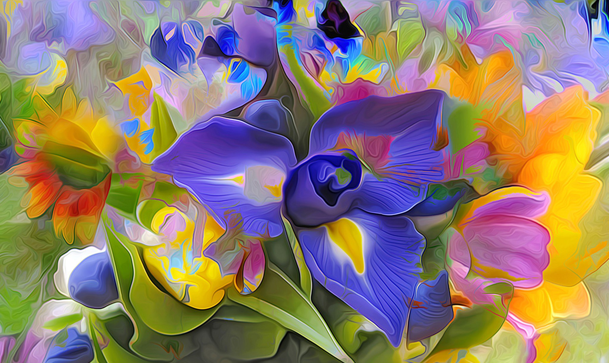 flowers, Art, Abstract