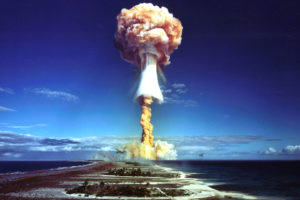 sea, Bomb, Atomic, Landscape, Ocean, Nuclear, Islands, Sky, Clouds, Explosion, Radiation