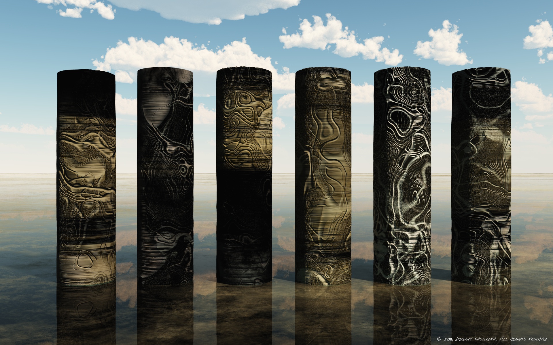 alien, Pillars Wallpaper