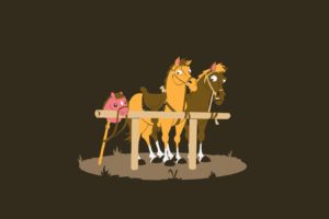 minimalistic, Funny, Horses, Post, Brown, Background