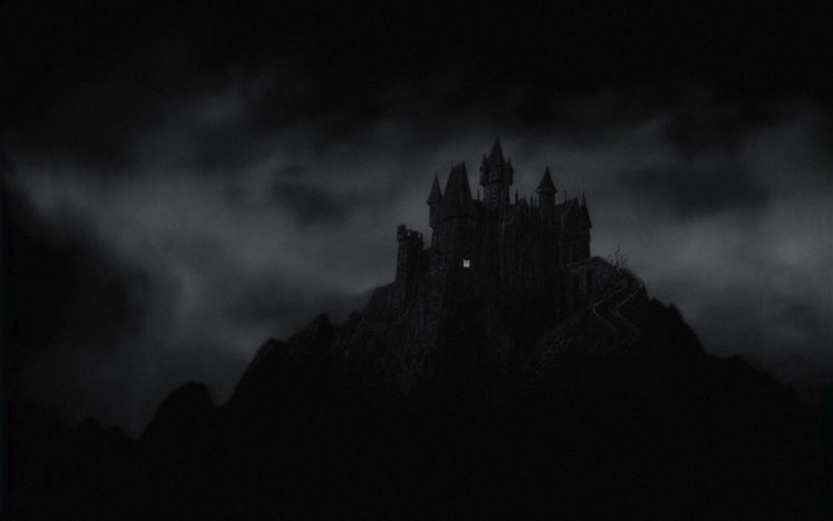 castle, Creepy, Dark, Haunted, Sky, Clouds, Halloween, Buildings, Fantasy HD Wallpaper Desktop Background