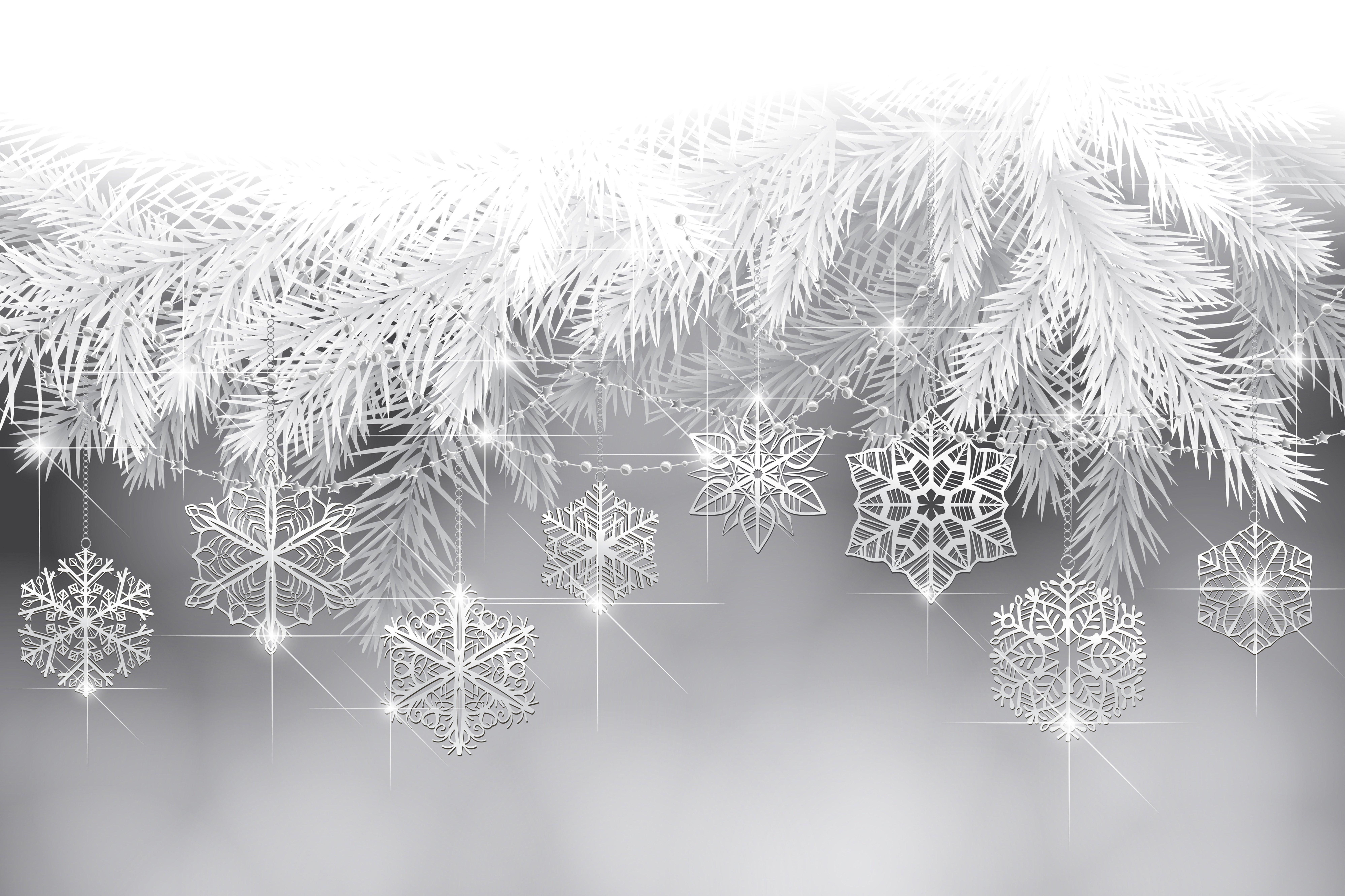 new, Year, Holiday, Snowflakes, Tree, Branches Wallpaper
