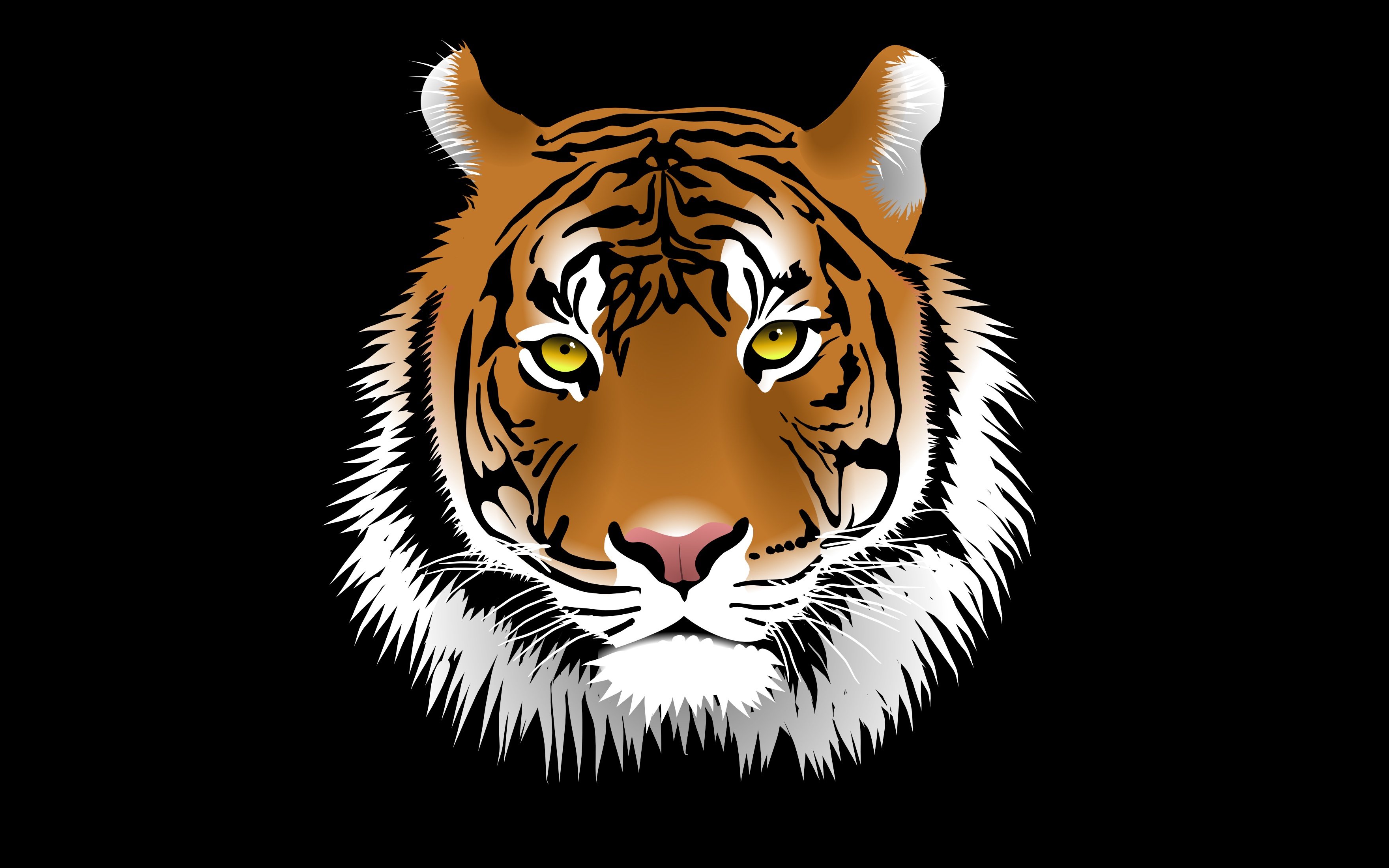 vector, Graphics, Big, Cats, Tigers, Head, Snout, Animals, Tiger Wallpaper