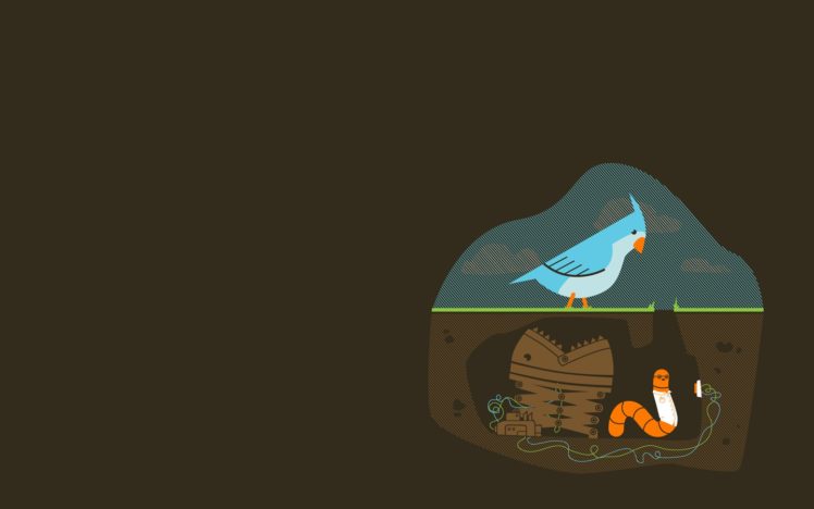 birds, Trap, Artwork, Worms HD Wallpaper Desktop Background