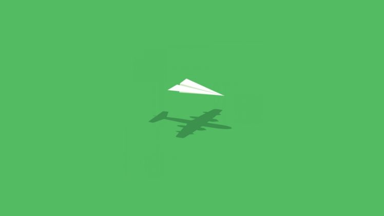 aircraft, Minimalistic, Wall, Humor, Imagination, Paper, Plane HD Wallpaper Desktop Background