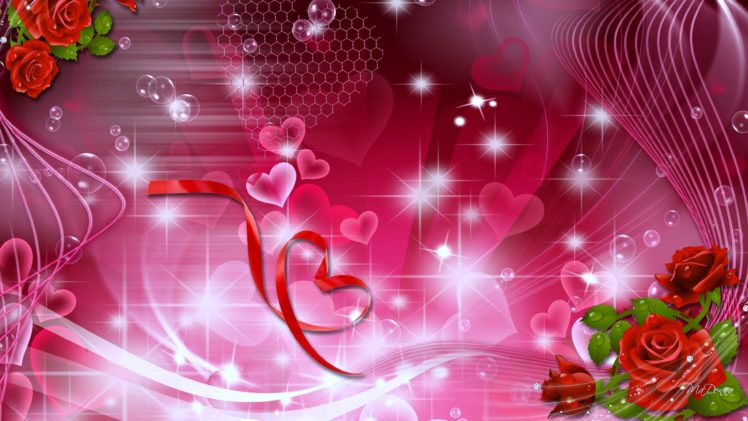flowers, Roses, Hearts, Stars, Love, Gift, Magical, Wallpapers, Romantice HD Wallpaper Desktop Background