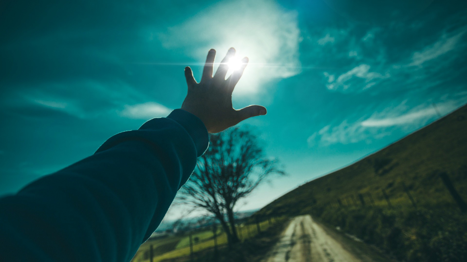 sun rays, Natural light, Blue, Depth of field Wallpaper