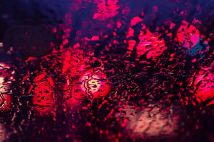 red, Lights, Rain, Water on glass, Water drops