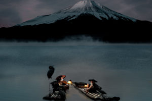 Photoshop, André Fonseca, Lake, Snowy peak, Mountains