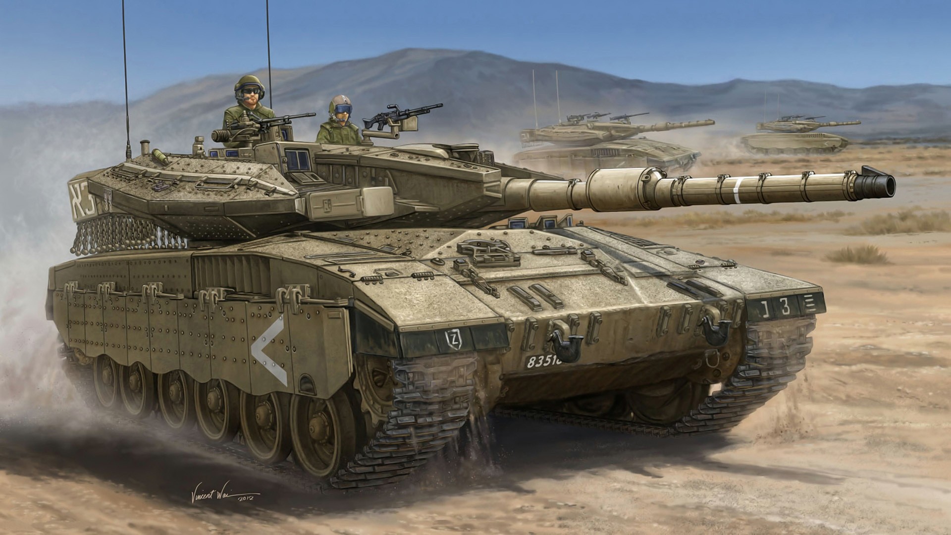artwork, Tank, Military, Merkava, Challenger Wallpaper