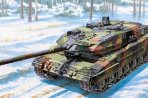tank, Military, Artwork, Leopard 2A6, Winter