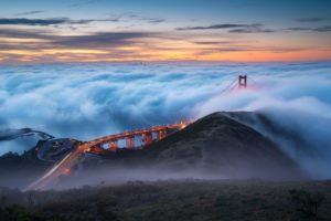 USA, Clouds, Bridge, Golden Gate Bridge, San Francisco