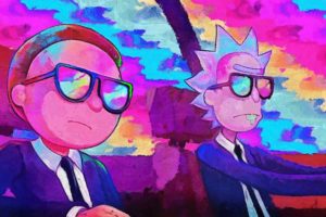 Rick Sanchez, Morty Smith, Rick and Morty, Cartoon, Psychedelic, Tv series, TV, Colorful, Glasses