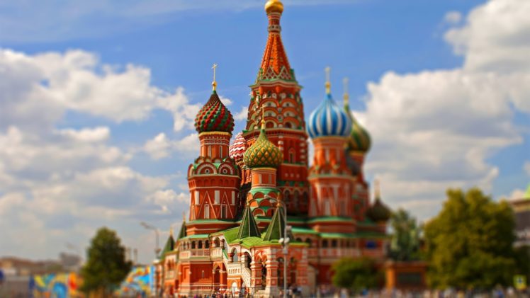 Saint Basils Cathedral, Russia, Architecture, Building, Tilt shift, Moscow, Cathedral HD Wallpaper Desktop Background
