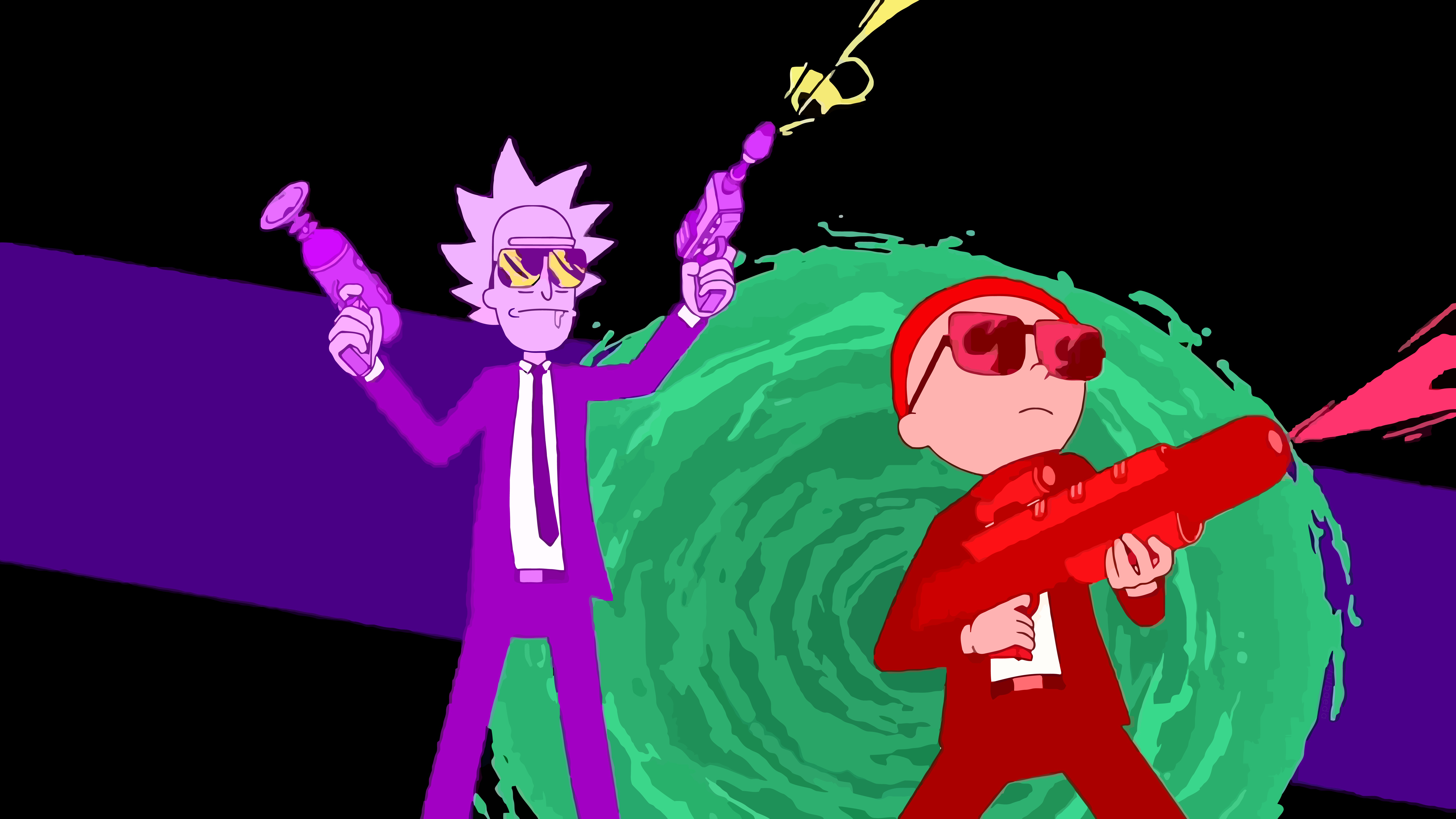 Rick and Morty, Run the Jewels, Vector graphics Wallpaper