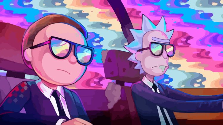 Rick and Morty, Run for Jewels, Vector graphics, Car, Rainbows HD Wallpaper Desktop Background