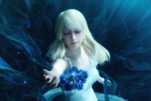 Final Fantasy XV, Lunafreya Nox Fleuret, Luna, Blue flowers, Final Fantasy