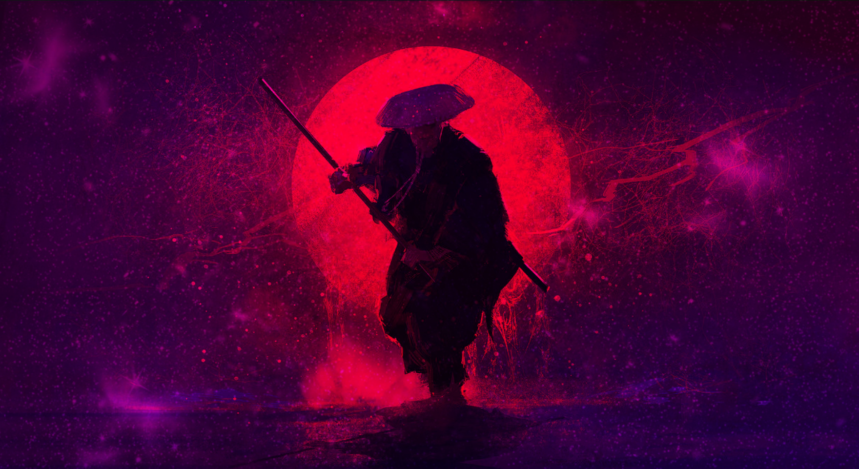Anime Desktop Purple Samurai | Wide Wallpapers