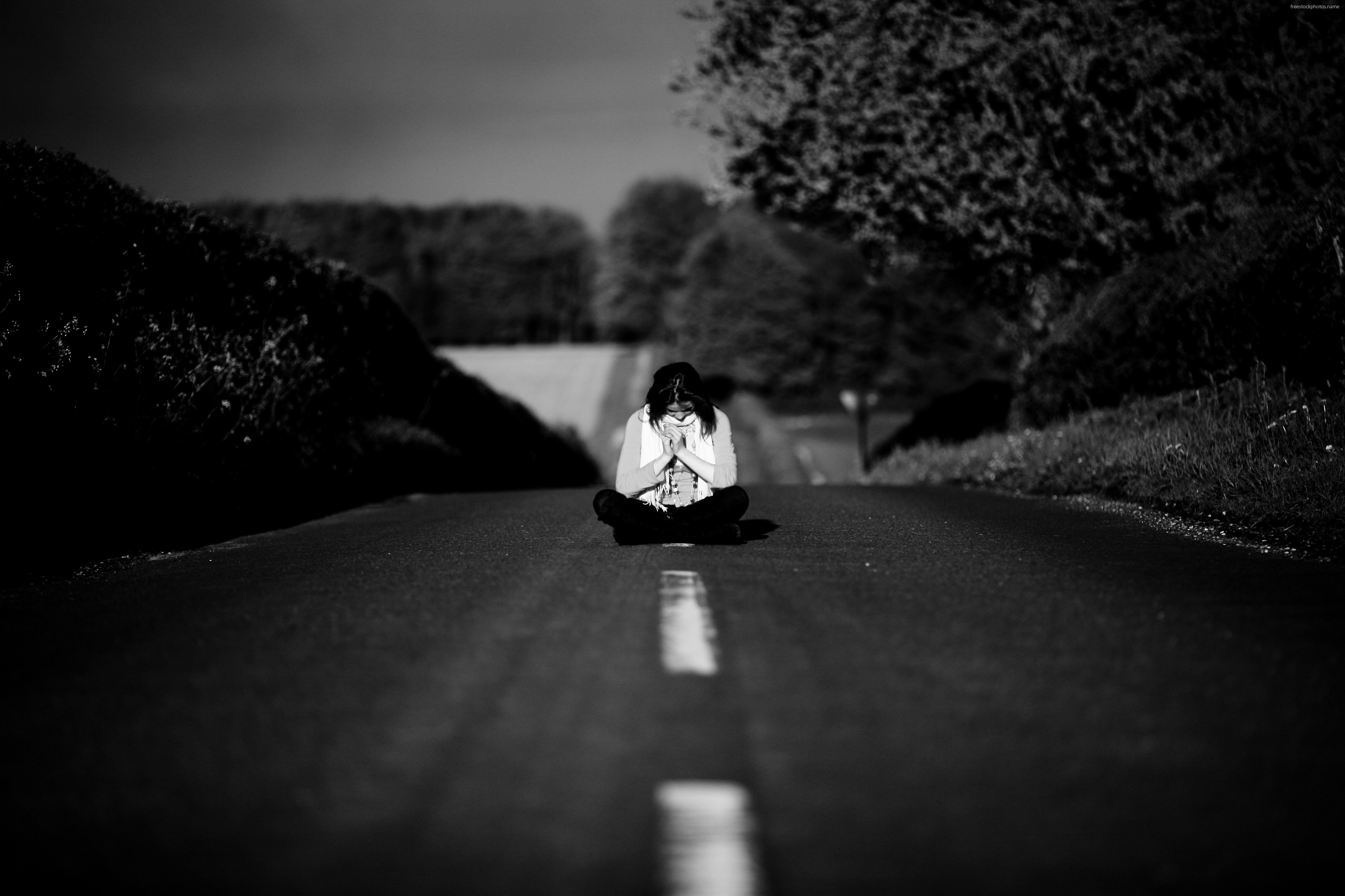 lonely, Mood, Sad, Alone, Sadness, Emotion, People, Loneliness, Solitude, Sorrow, Girl, Road, Suicide, Death Wallpaper