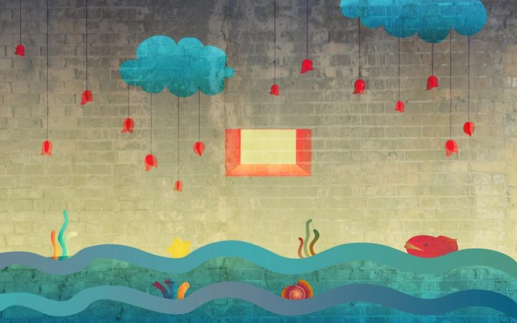 vector, Rain, Cloud, Sea HD Wallpaper Desktop Background