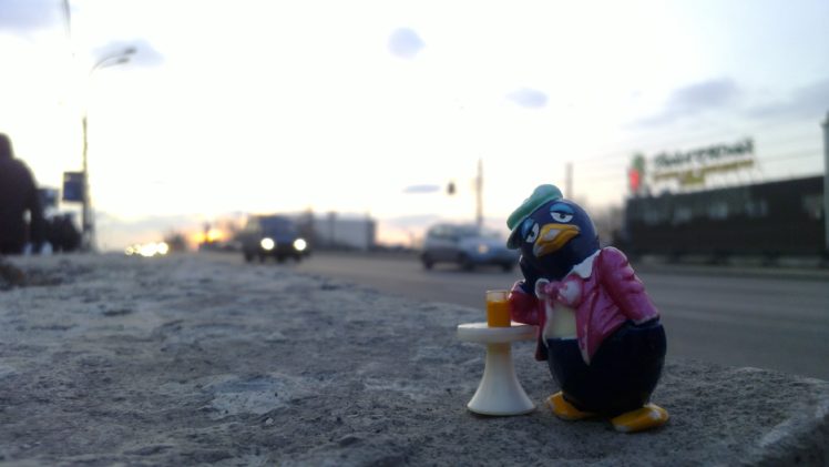 kinder, Surprise, Penguin, Moscow, Road, Traffic, Macro, Nokia, N9, The, Meaning, Of, Life, Thoughtful HD Wallpaper Desktop Background