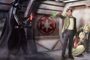 doctor, Who, Eleventh, Doctor, Sonic, Screwdriver, Star, Wars, Darth, Vader, Drawing