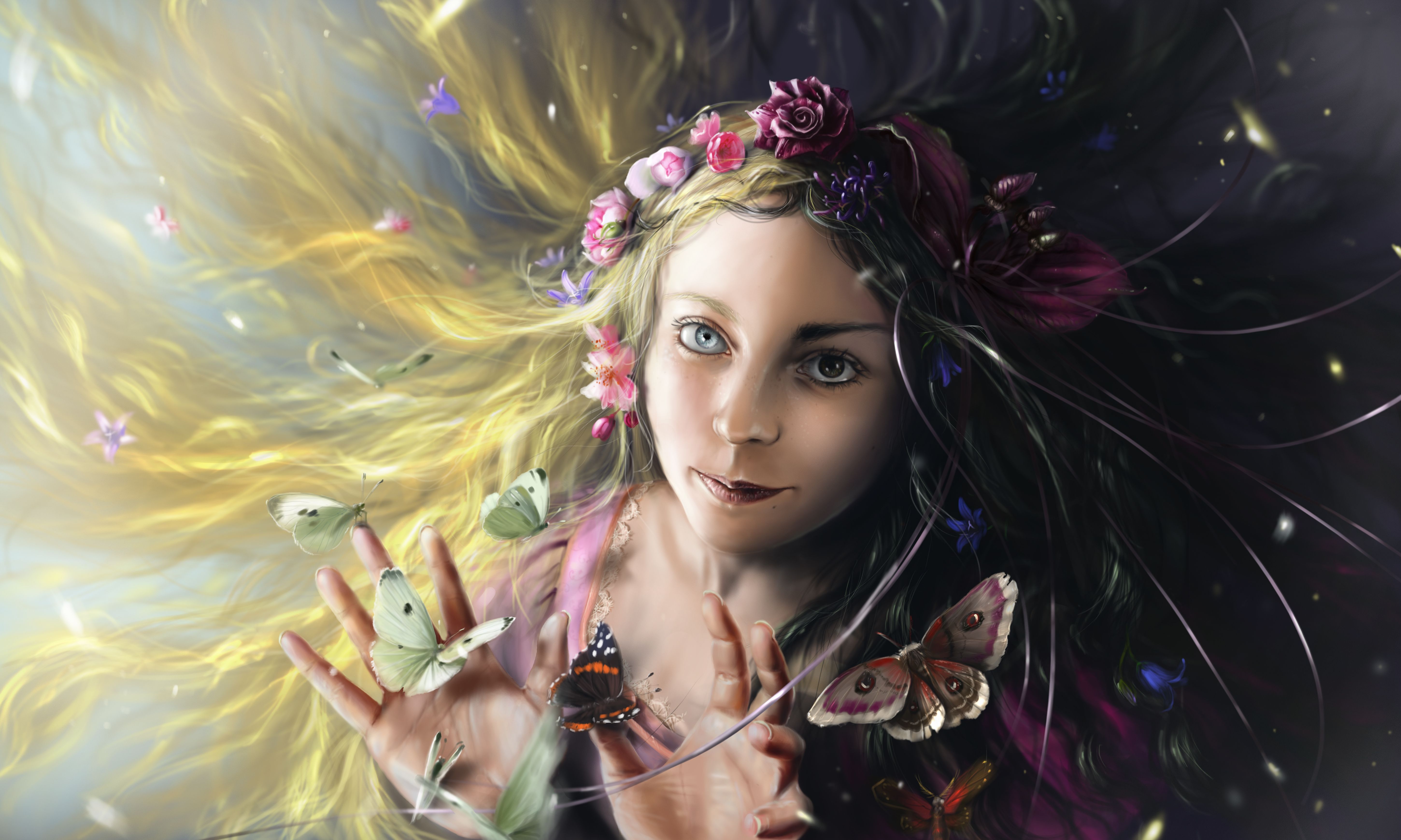 fairies, Butterflies, Glance, Fantasy, Girls, Fairy, Batterfly Wallpaper