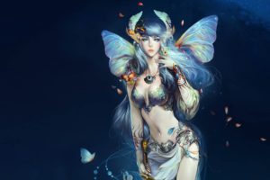 perfect, World, International, Descent, Girl, Background, Wings, Fairy, Butterfly