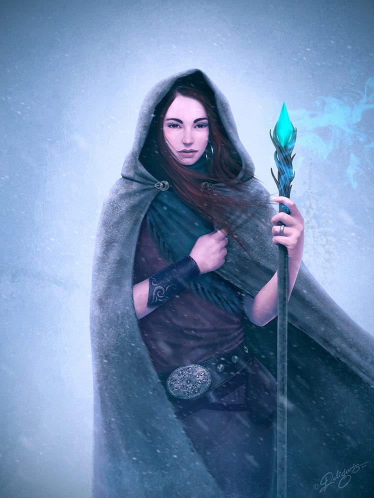 fantasy, Snow, Winter, Witch, Magic, Girl, Woman HD Wallpaper Desktop Background