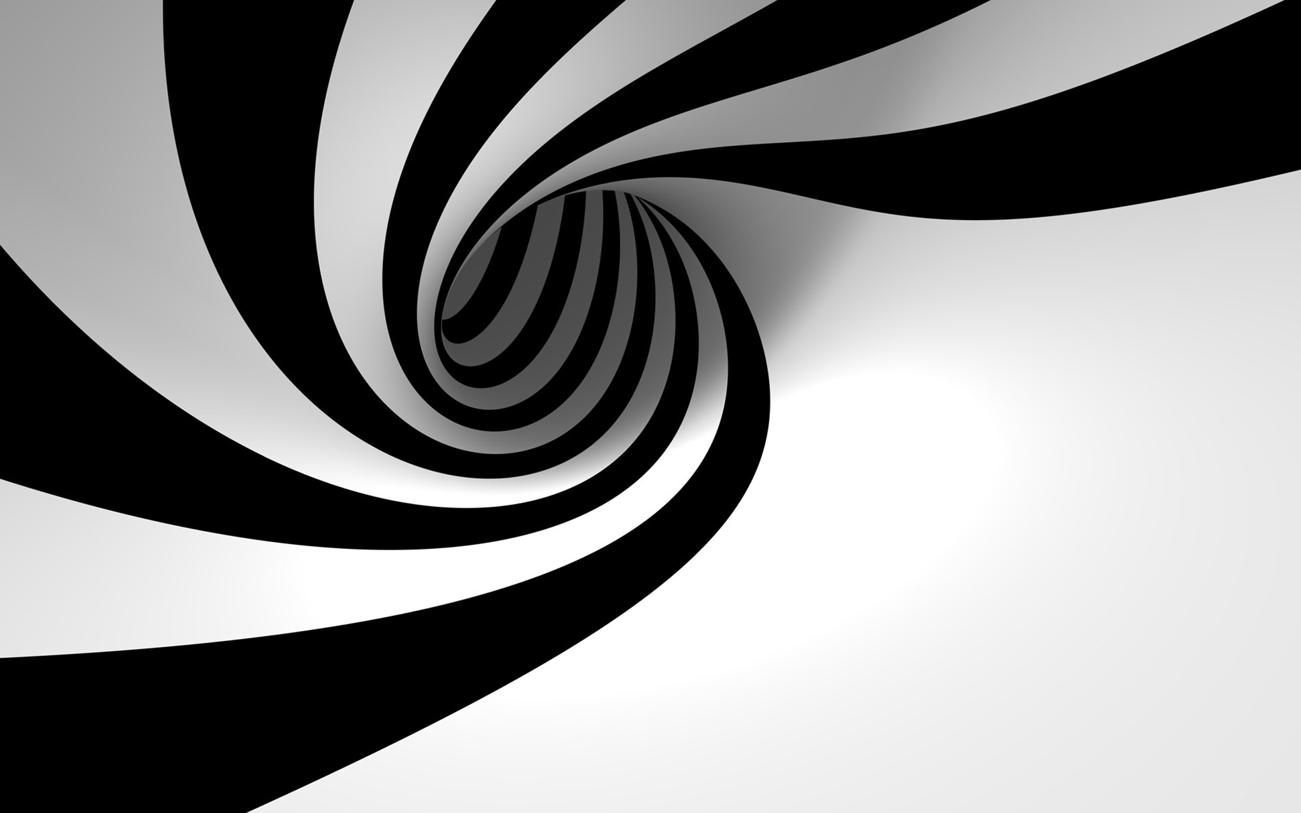 3d, View, Abstract, Black, And, White, Minimalistic, Hole, Spiral, Zebra, Stripes Wallpaper