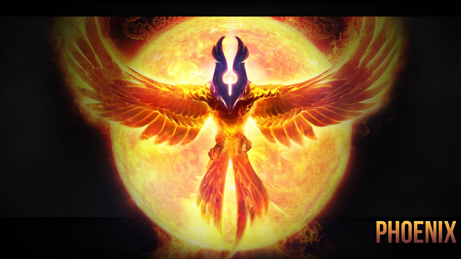 dota, 2, Magic, Bird, Sun, Phoenix, Games, Fantasy, Creature Wallpaper