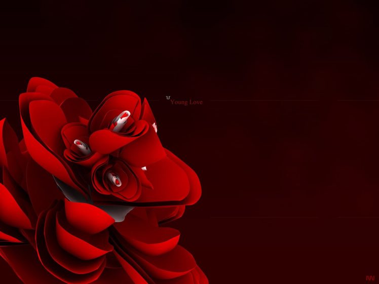 rose, Art, Love, Red, Digital HD Wallpaper Desktop Background