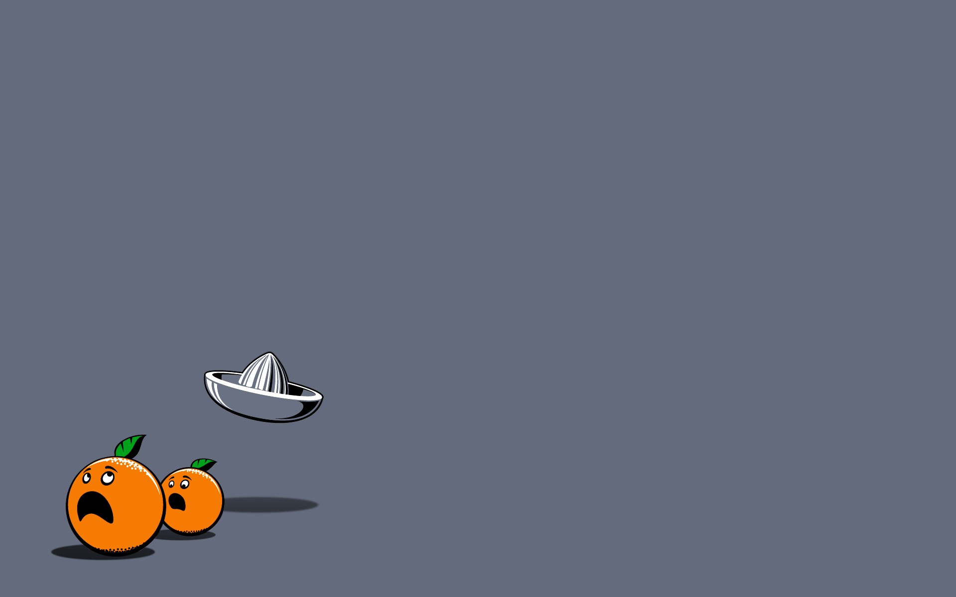 minimalistic, Orange, Oranges, Fun, Art, Grey, Background Wallpaper