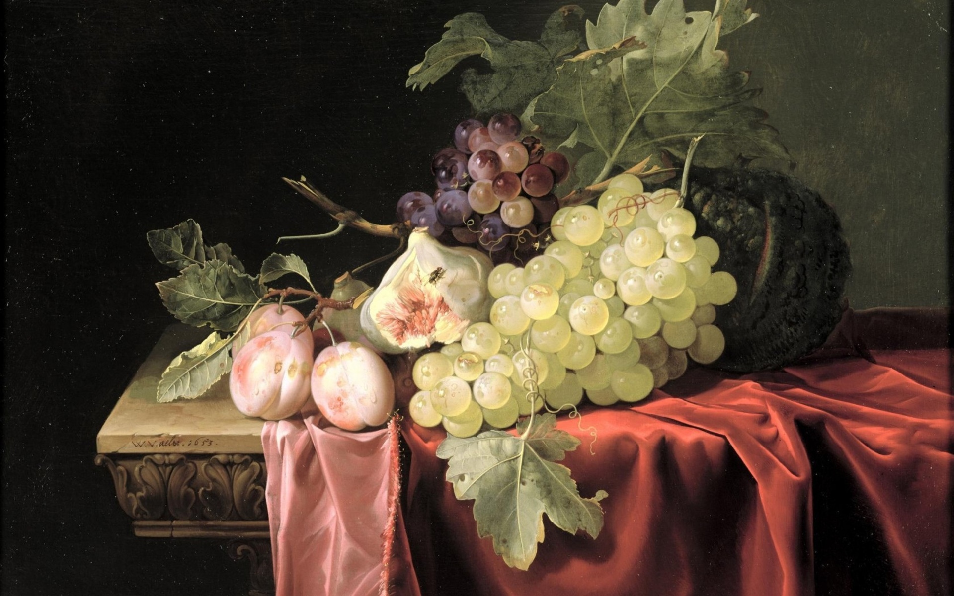 grapes, Aalst, Fruit, Still, Life, Art, Painting, Paintings Wallpaper