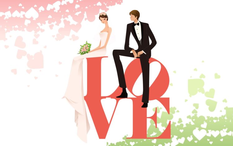 couple, Love, Mood, People, Men, Women, Wedding, Bride, Vector HD Wallpaper Desktop Background